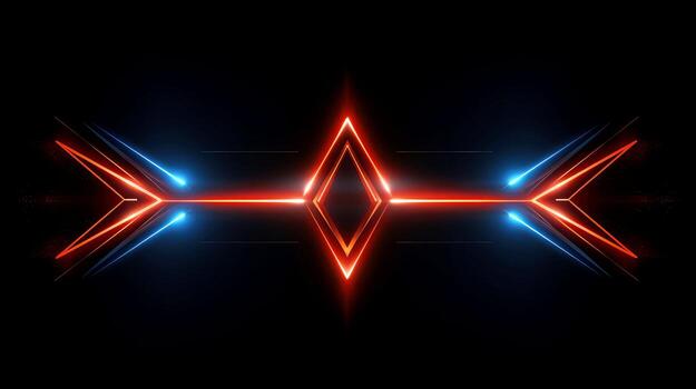 Abstract multicolor neon glowing line, Technology background, Generative AI photo