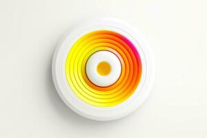 Abstract high tech multicolor button on white background, Generative AI photo