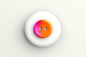 Abstract high tech multicolor button on white background, Generative AI photo