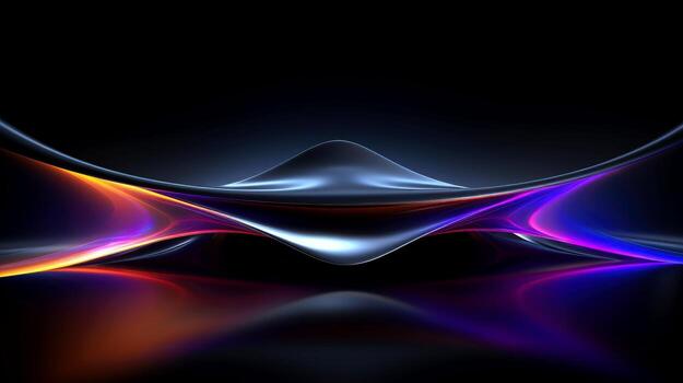 Abstract multicolor neon glowing line, Technology background, Generative AI photo