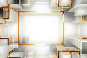 Abstract high tech white border, futuristic technology background, Generative AI photo