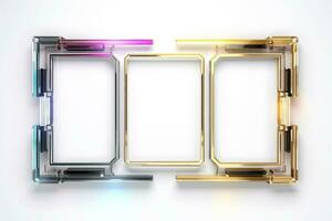 Abstract high tech white border, futuristic technology background, Generative AI photo