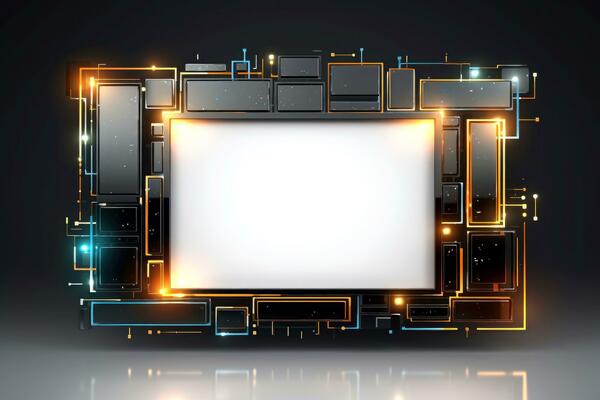 Abstract high tech white border, futuristic technology background, Generative AI