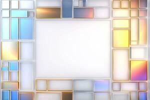 Abstract high tech white border, futuristic technology background, Generative AI photo