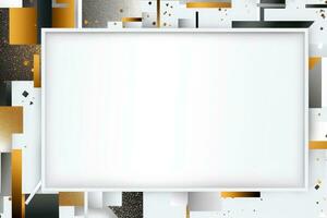 Abstract high tech white border, futuristic technology background, Generative AI photo