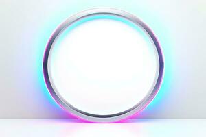 Abstract high tech white border, futuristic technology background, Generative AI photo
