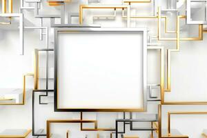 Abstract high tech white border, futuristic technology background, Generative AI photo