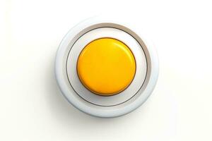 Abstract high tech multicolor button on white background, Generative AI photo