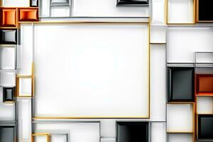 Abstract high tech white border, futuristic technology background, Generative AI photo