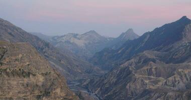 view of the snowy mountain peak video