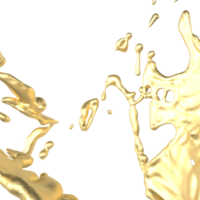 The gold liquid png image for decor concept 3d rendering