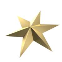 The Gold Christmas star for holiday or celebration concept 3d rendering. png