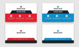 Creative, Corporate and Modern Business Card Template Design Colorful Layout Vector Pro Vector