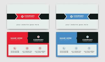 Creative, Corporate and Modern Business Card Template Design Colorful Layout Vector Pro Vector