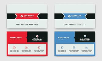 Creative, Corporate and Modern Business Card Template Design Colorful Layout Vector Pro Vector