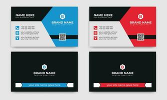 Creative, Corporate and Modern Business Card Template Design Colorful Layout Vector Pro Vector