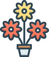 color icono para flores vector