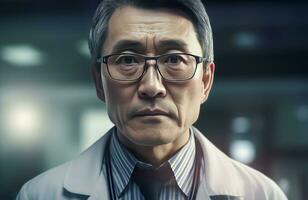 Man japanese doctor. Generate Ai photo