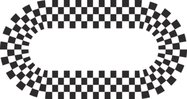 Checkerboard frame. Oval patterns with black and white chess pattern.Y2k geometric shape. Retro groovy illustration png