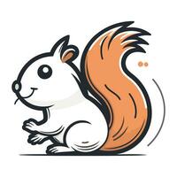 Squirrel vector illustration. Isolated on white background. Cartoon style.