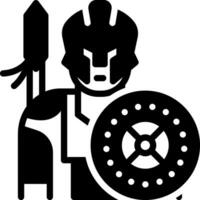 solid icon for warrior vector