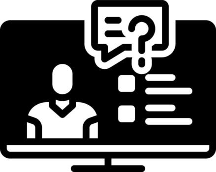 solid icon for inquiries vector