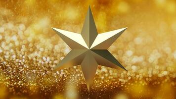 The Gold Christmas star for holiday or celebration concept 3d rendering. photo