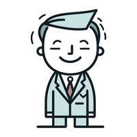 doctor avatar cartoon character medical staff vector illustration line and fill style icon