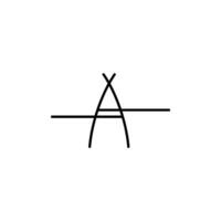 logo con el inicial letra un con un negro línea vector
