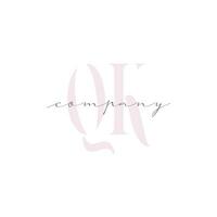 QK Beauty Initial Template Vector Design