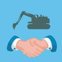 tractor and handshake vector