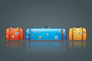 too big suitcase vector