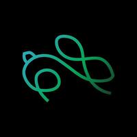 rabbit logo design using line style vector