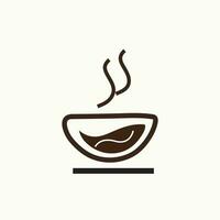 simple cafe coffee cup logo design vector