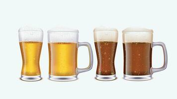 beer glass set vector