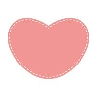 Cute pastel patch in the form of heart with dotted line. Art form template for social media. vector