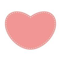 Cute pastel patch in the form of heart with dotted line. Art form template for social media. vector