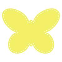 Cute pastel patch in the form of butterfly with dotted line. Art form template for social media. vector