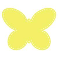 Cute pastel patch in the form of butterfly with dotted line. Art form template for social media. vector