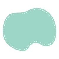 Cute pastel patch with dotted line. Art form template for social media. vector