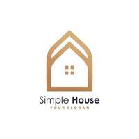 Simple house design with creative modern element idea concept and icon vector