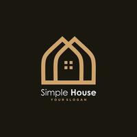 Simple house design with creative modern element idea concept and icon vector