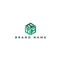 Abstract initial hexagon letter MT or TM Logo design Vector illustration in green color isolated on a white background. Abstract letter MT logo applied for financial technology company logo design
