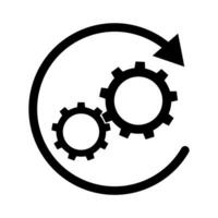 Work flow icon, Gear cog wheel with arrow vector