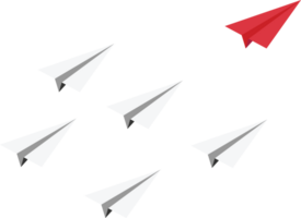 Business Leadership Concept With Red Paper Plane Leading White Airplanes png