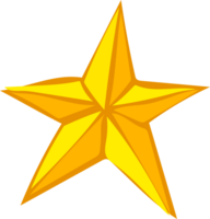 Yellow star illustration on transparent background. png