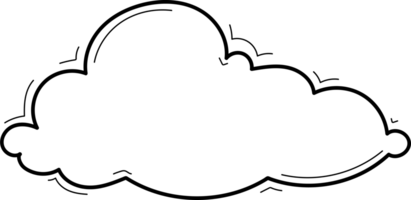 Hand drawn clouds, Transparent background png