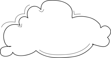 Hand drawn clouds, Transparent background png