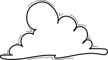 Hand drawn clouds, Transparent background png