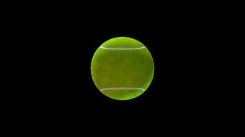 Tennis ball in rotation, 3d object, loop video